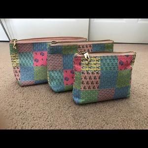 Vineyard vines patchwork cosmetic bags (set of 3)